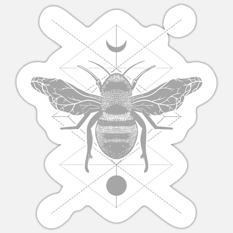 Occult Geometric Bee Witchcraft Gothic Witch Sticker taille S (10 x 10 cm)