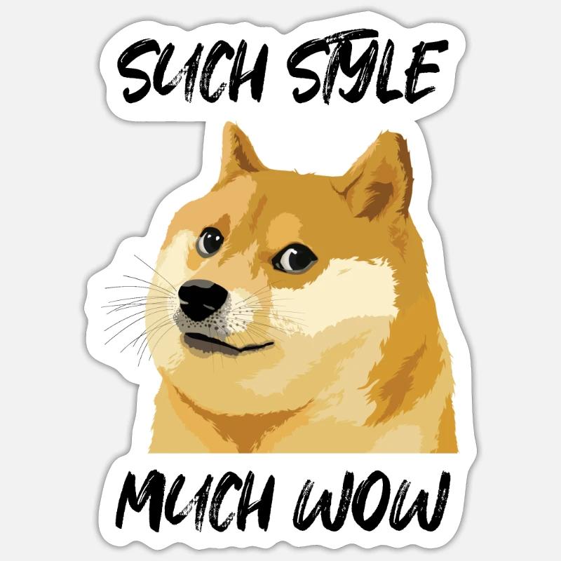 Concern Doge Meme Such Style Much Wow - Sticker Größe S (10 x 10 cm) - Mattweiß