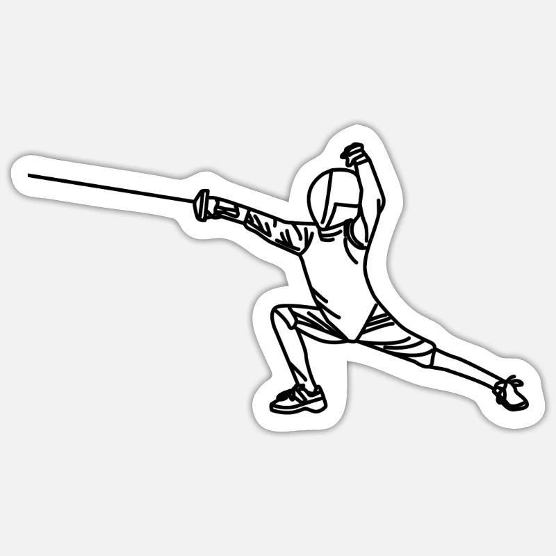 Fencing - Sticker size S (10 x 10 cm) - white matte