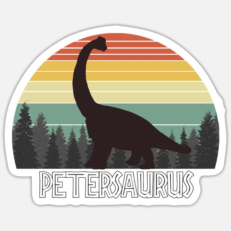 PETERSAURUS PETER SAURUS PETER DINOSAUR - Sticker Größe S (10 x 10 cm) - Mattweiß