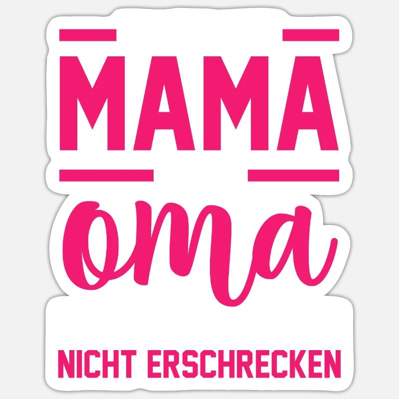 Mama Großutter Oma Geschenk - Sticker Größe S (10 x 10 cm) - Mattweiß