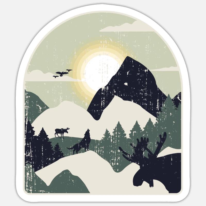 Nature Forest Mountains Hiking Sticker size S (10 x 10 cm)