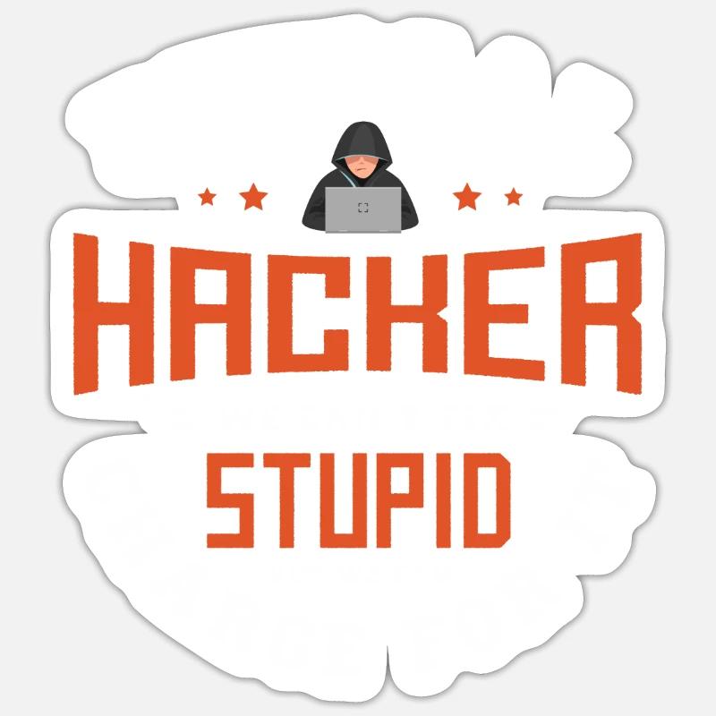 Conception de hacker pour un monstre d’ordinateur Sticker taille S (10 x 10 cm)