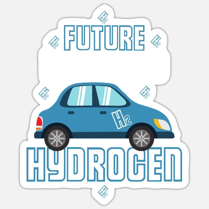 Hydrigen is the future H2 Hydrogen Sticker size S (10 x 10 cm)