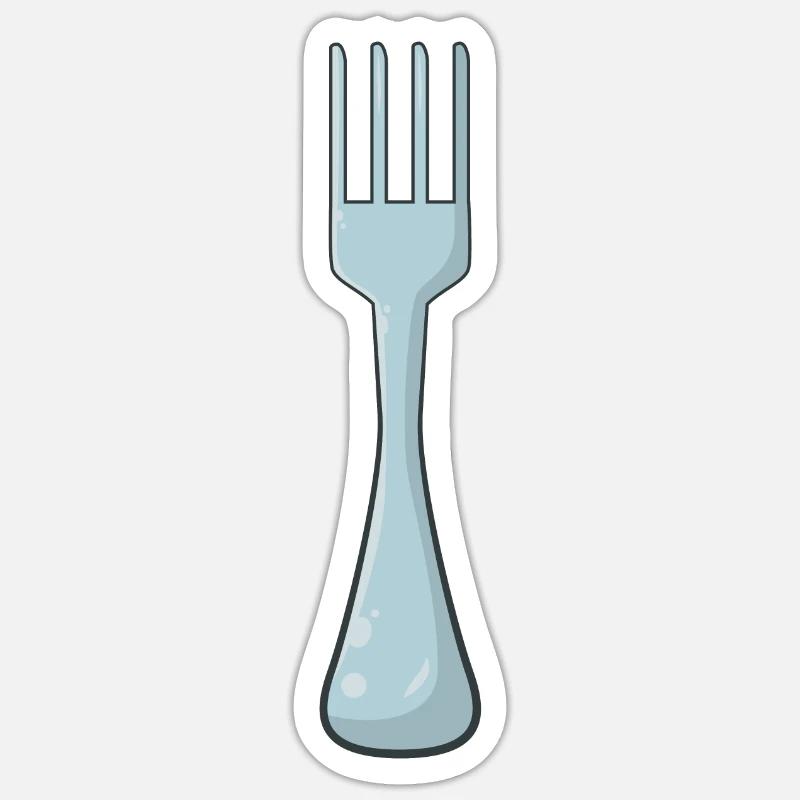 Fork - Sticker size S (10 x 10 cm) - white matte