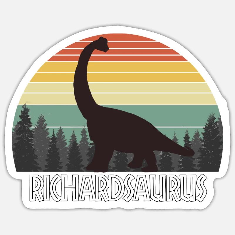 RICHARDSAURUS RICHARD SAURUS RICHARD DINOSAUR - Sticker Größe S (10 x 10 cm) - Mattweiß