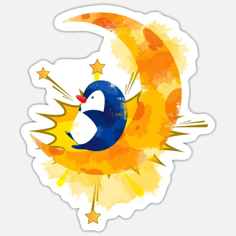 Pingouin - Sticker taille S (10 x 10 cm) - blanc mat