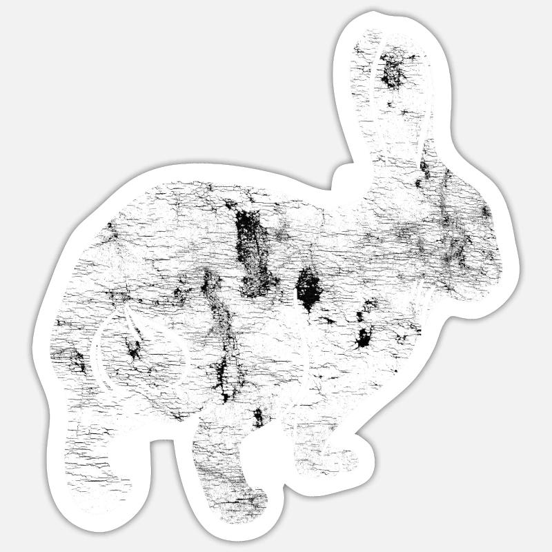 Lapin - Sticker taille S (10 x 10 cm) - blanc mat
