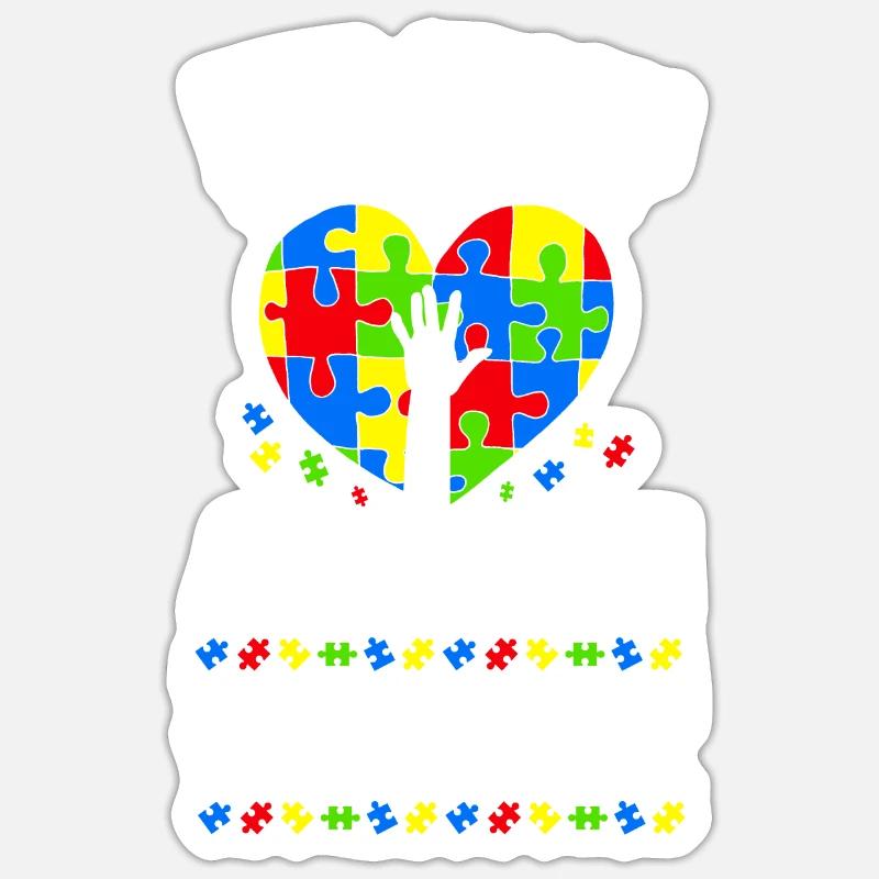 Autisme Conscience - Sticker taille S (10 x 10 cm) - blanc mat