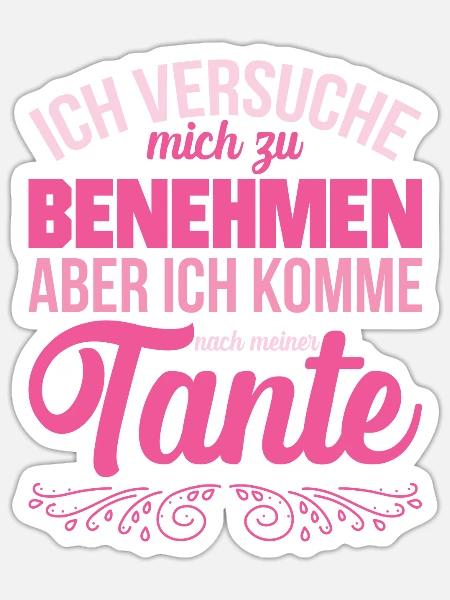 Tante Patentante Patenkind Neffe Nichte Spruch - Sticker Größe S (10 x 10 cm) - Mattweiß