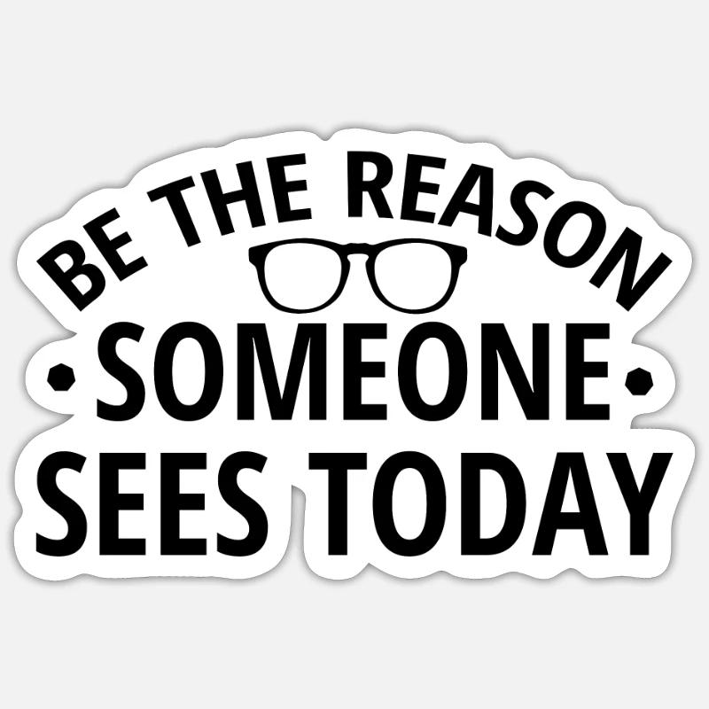 Cadeaux ophtalmiques | Opticien optométriste - Sticker taille S (10 x 10 cm) - blanc mat