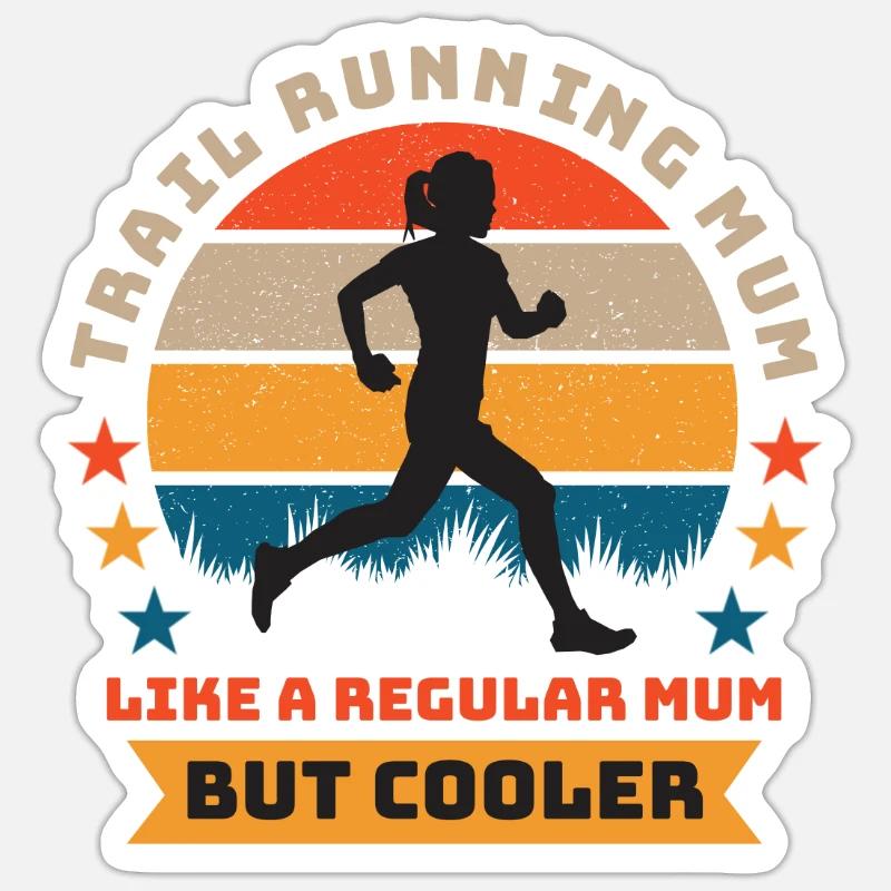 Trail Running Mama - Muttertagsgeschenk Sticker Größe S (10 x 10 cm)