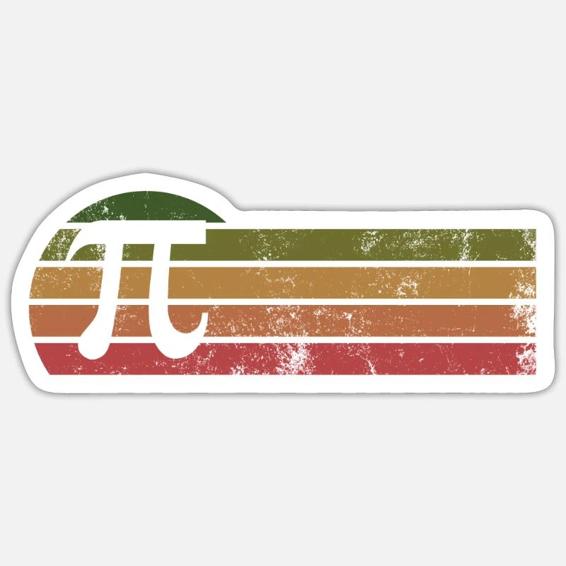 Retro Pi Math Teacher Mathematics Analysis Student Sticker size S (10 x 10 cm)