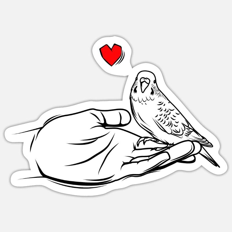 budgerigar - Sticker size S (10 x 10 cm) - white matte