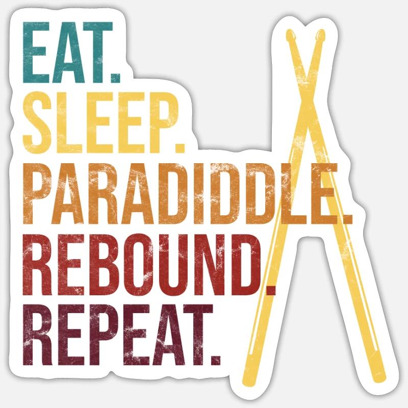 Percussion batteur cadeau de batteur - Sticker taille S (10 x 10 cm) - blanc mat