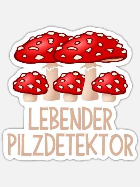 Lebender Pilzdetektor - Sticker Größe S (10 x 10 cm) - Mattweiß