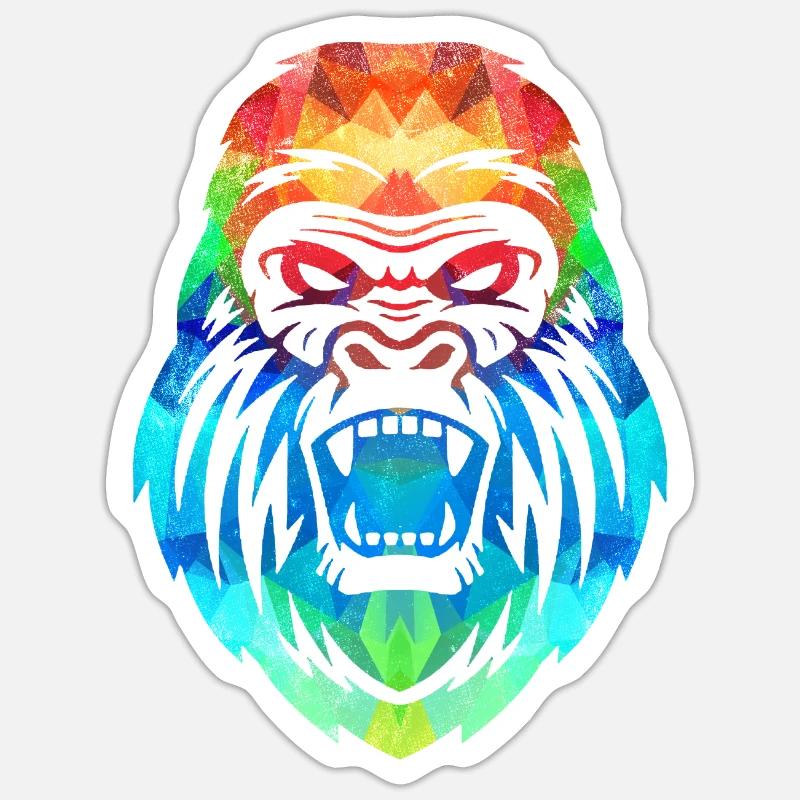 gorilla - Sticker size S (10 x 10 cm) - white matte