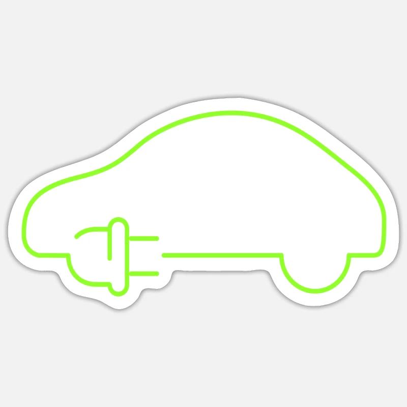 Voitures électriques Zero Emissions Électromobilité E-auto - Sticker taille S (10 x 10 cm) - blanc mat