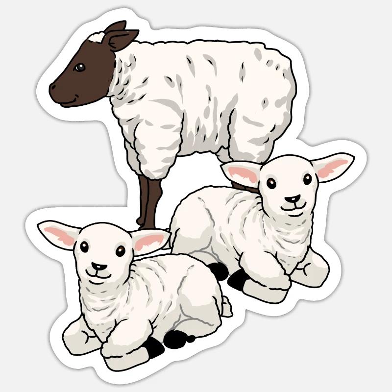 Sheep Sheep Ungulates Lamb Easter Mutton Herd Sticker size S (10 x 10 cm)
