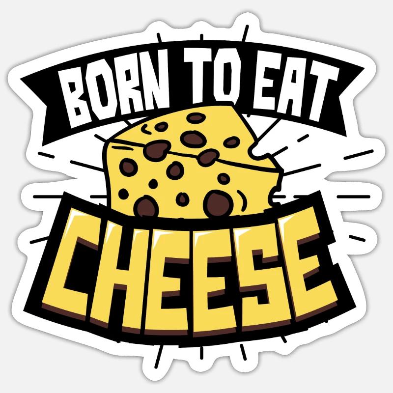 Fromage - Sticker taille S (10 x 10 cm) - blanc mat