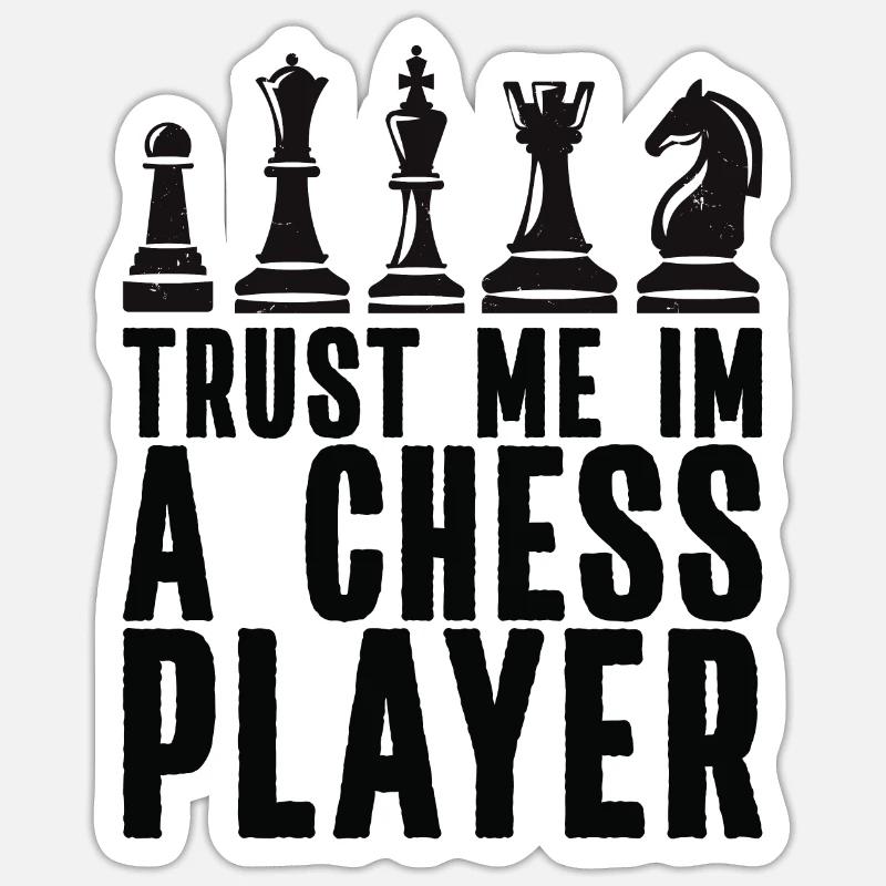 Chess - I Like Chess - Sticker size S (10 x 10 cm) - white matte