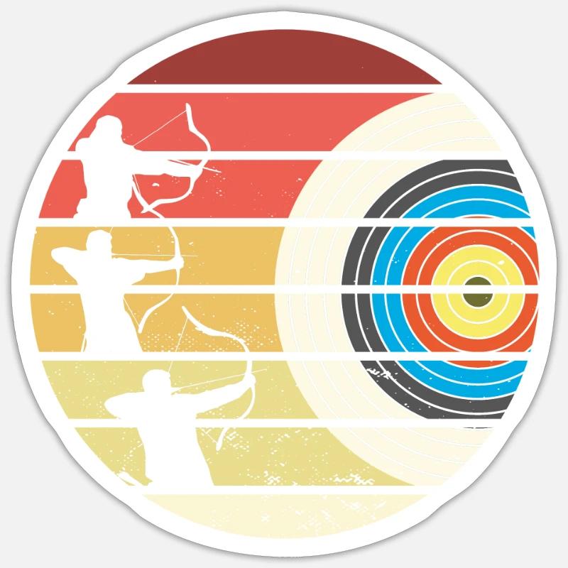 Archer tir à l’arc avec flèche et arc - Sticker taille S (10 x 10 cm) - blanc mat