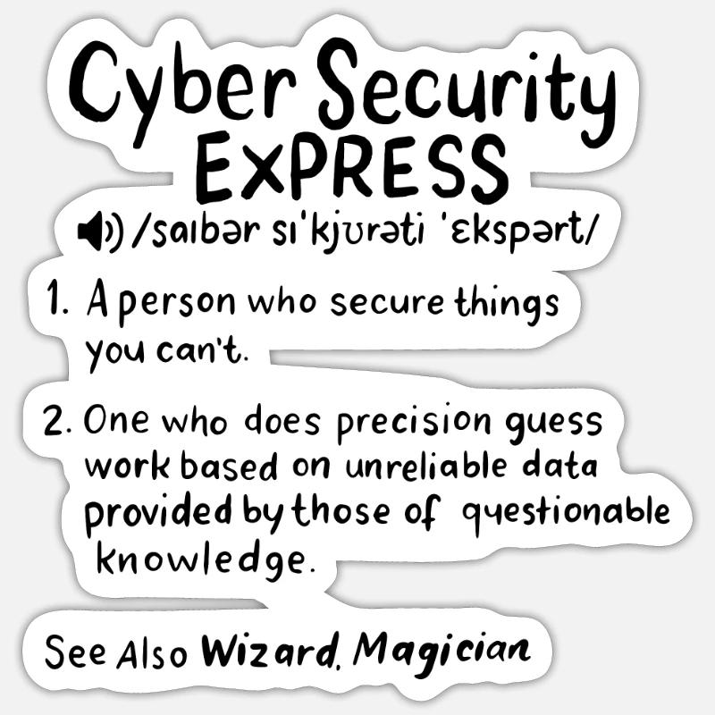 CYBER SECURITY: Cyber Security Definition Sticker Größe S (10 x 10 cm)