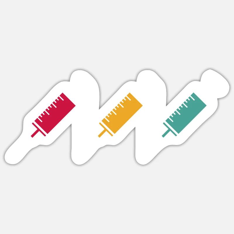 Seringue d’injection aiguille - Sticker taille S (10 x 10 cm) - blanc mat