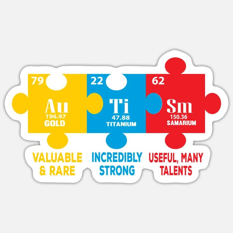 Autism Awareness elements - Sticker size S (10 x 10 cm) - white matte