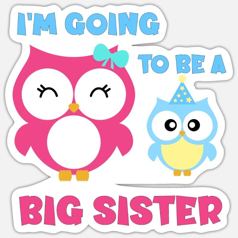 ich werde eine ältere Schwester sein Sticker Größe S (10 x 10 cm)