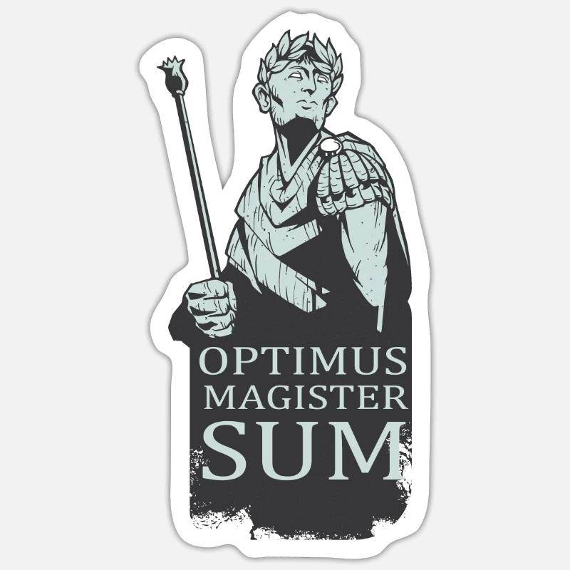 Latein Bester Lehrer Lateinlehrer Caesar - Sticker Größe S (10 x 10 cm) - Mattweiß
