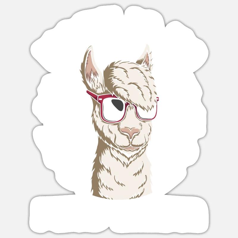 Maths Lama Mathma maths nerd cadeau de maths - Sticker taille S (10 x 10 cm) - blanc mat