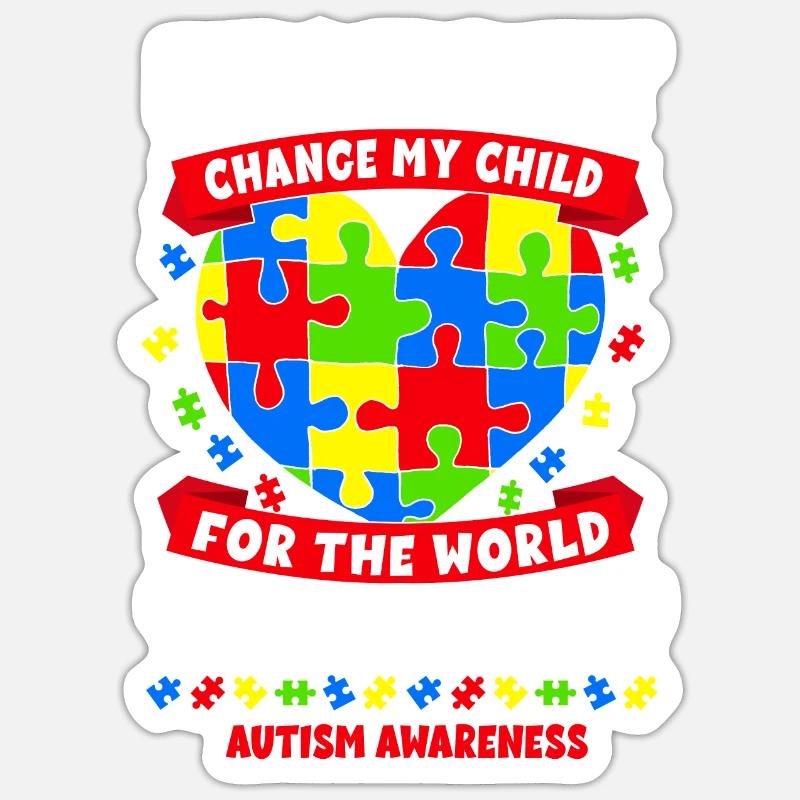 Autisme Conscience - Sticker taille S (10 x 10 cm) - blanc mat