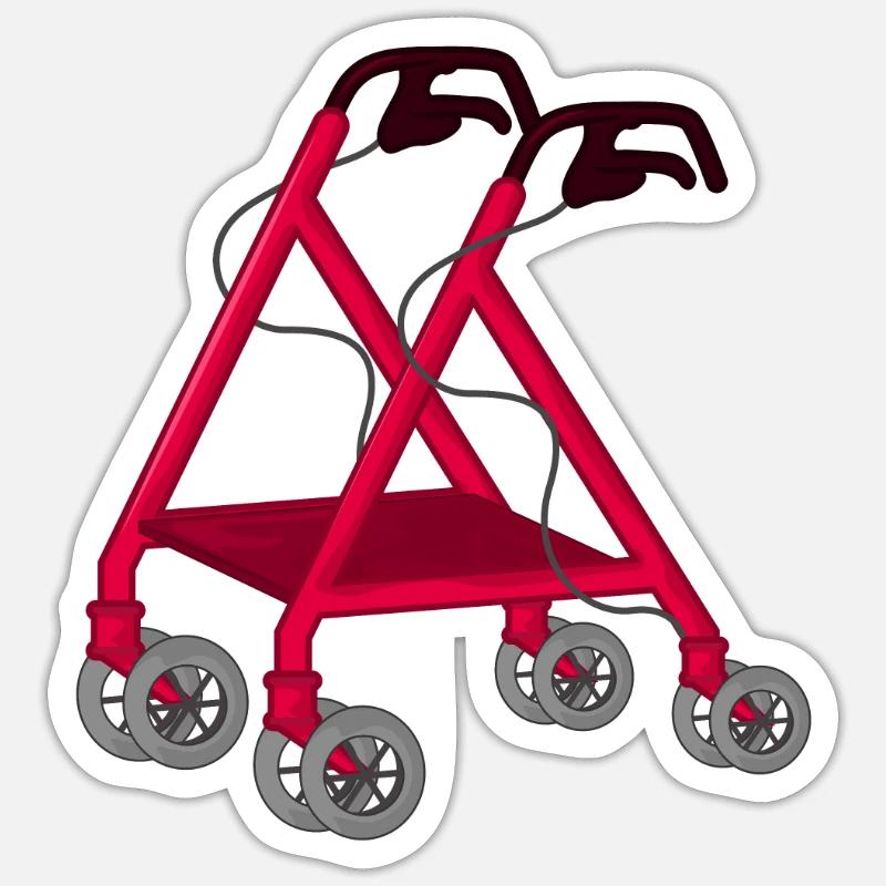 Rollator Walking Aid - Sticker size S (10 x 10 cm) - white matte