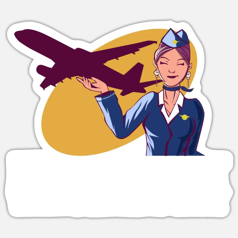 Flight Attendant Vacation Everywhere - Sticker Größe S (10 x 10 cm) - Mattweiß