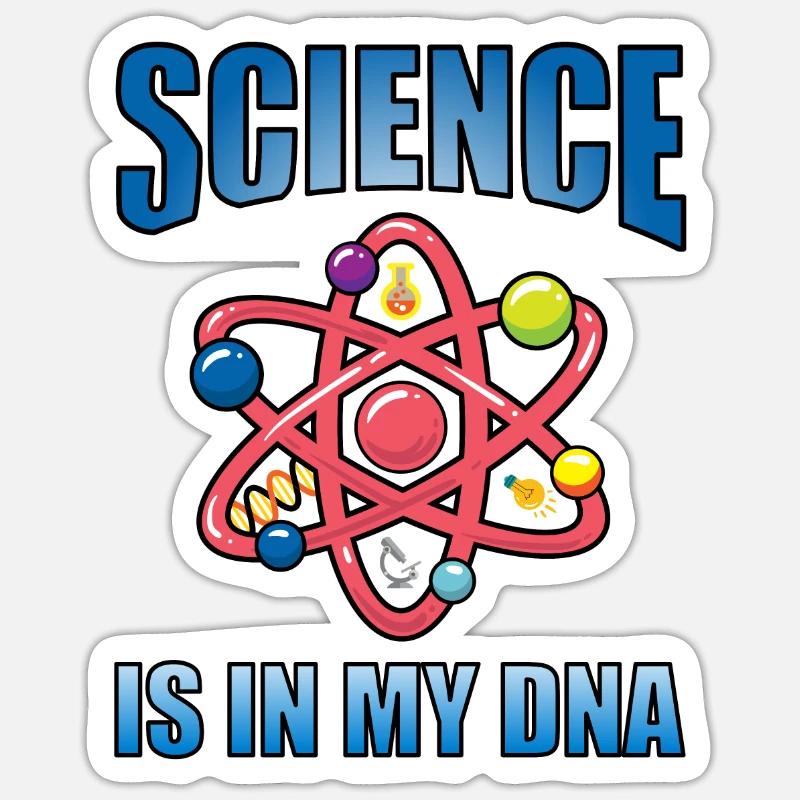 La science est dans mon ADN pour biochimistes - Sticker taille S (10 x 10 cm) - blanc mat