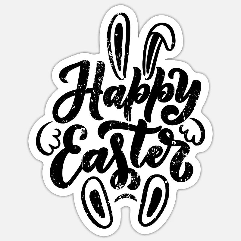 Happy Easter - Ostern Geschenkidee Sticker Größe S (10 x 10 cm)
