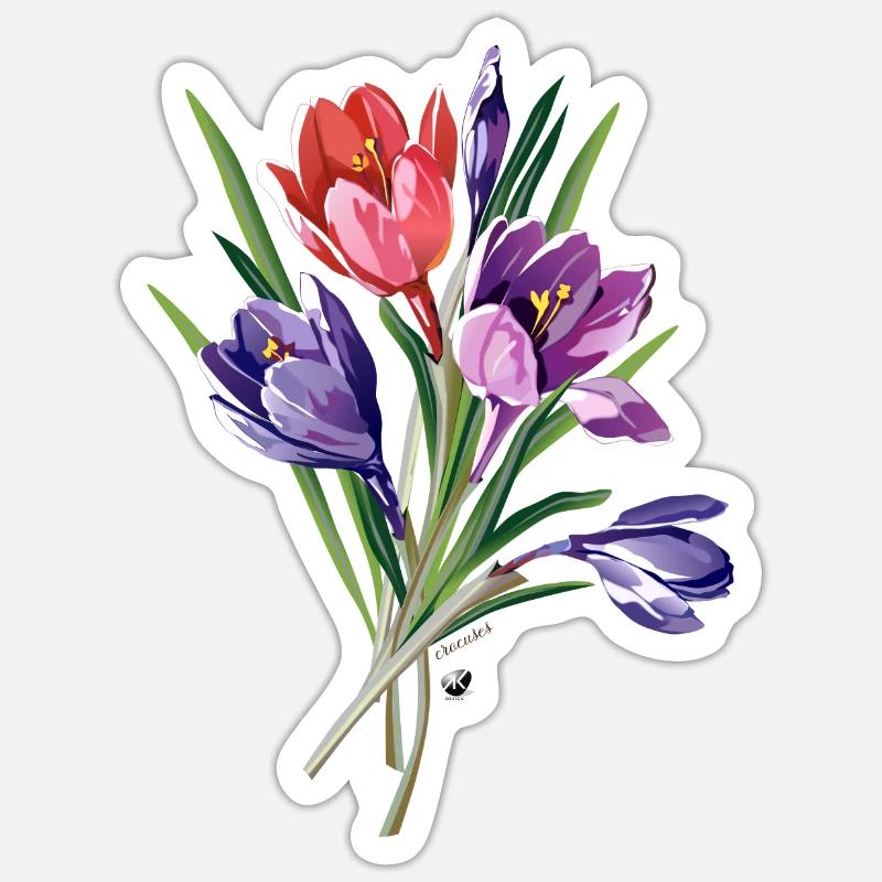 Crocus de l’image - Sticker taille S (10 x 10 cm) - blanc mat