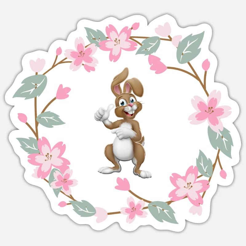 Frohe Ostern | Ostern | Ostergeschenke | Ostern - Sticker Größe S (10 x 10 cm) - Mattweiß