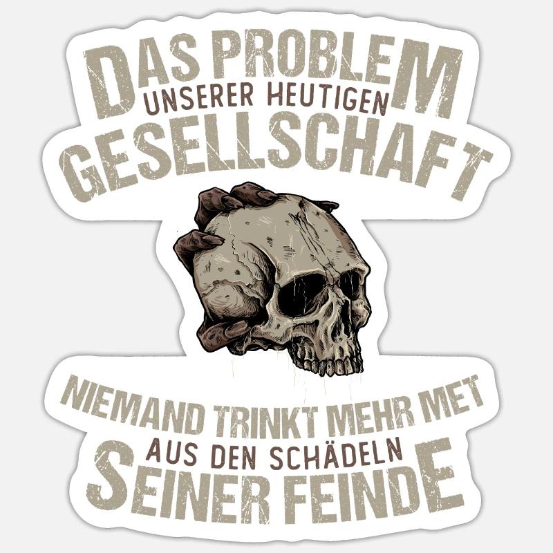Das Problem unserer Gesellschaft Schädel Feinde Sticker Größe S (10 x 10 cm)