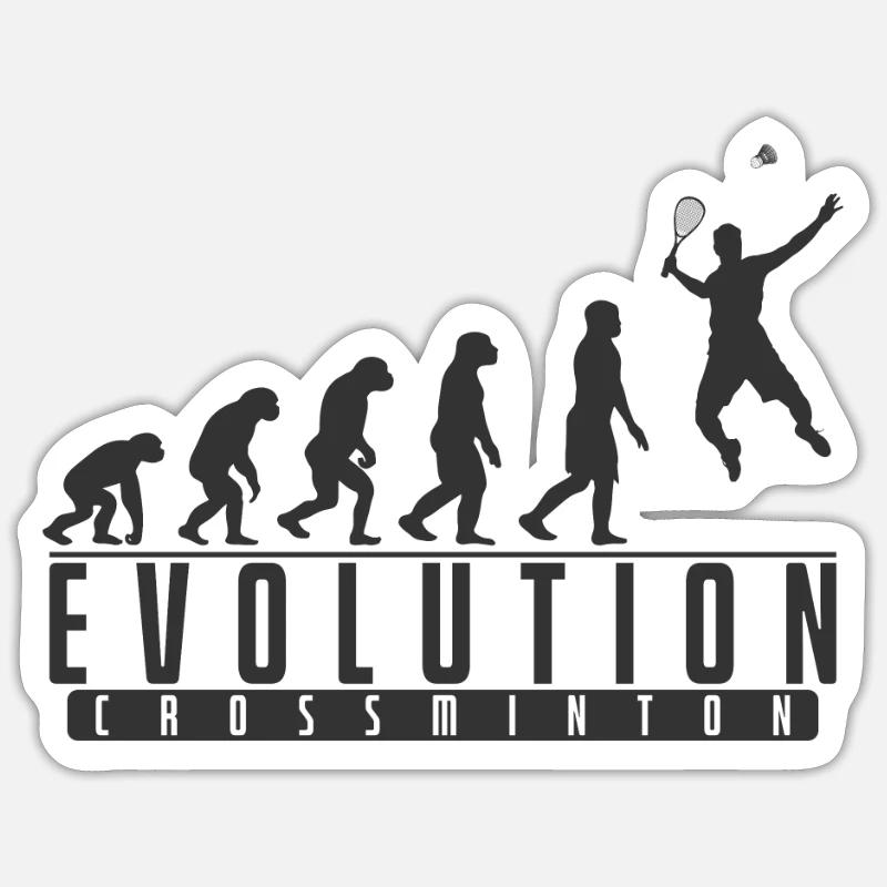 Crossminton Evolution Speedminton - Sticker Größe S (10 x 10 cm) - Mattweiß