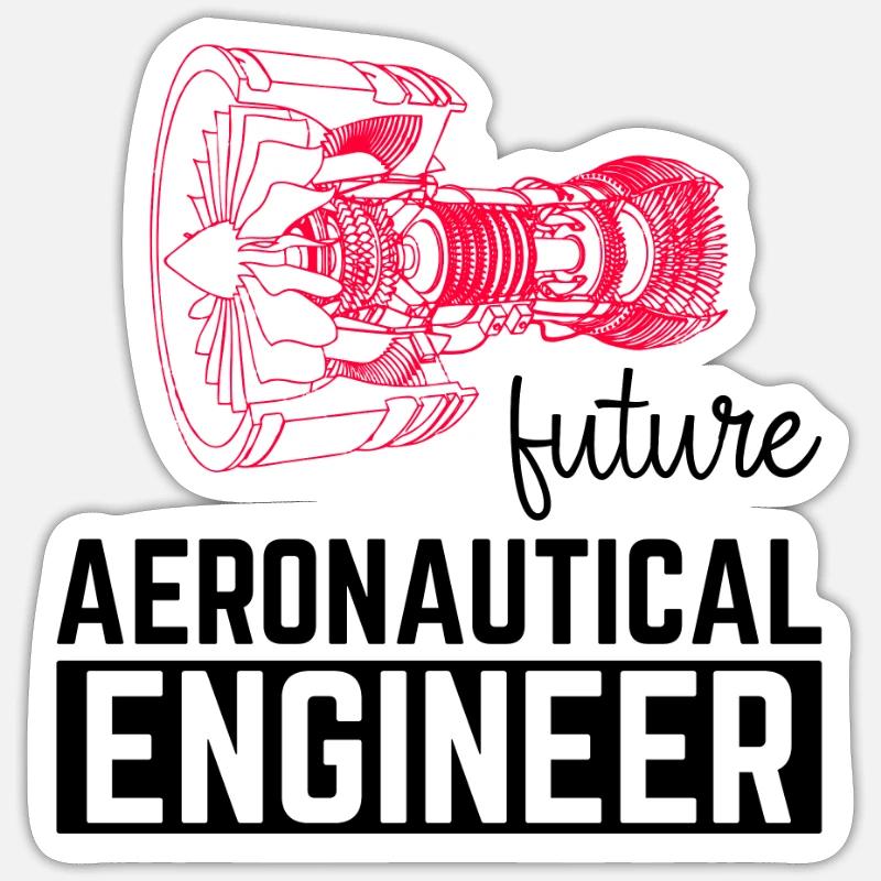 Future Aeronautical Engineer - Sticker Größe S (10 x 10 cm) - Mattweiß