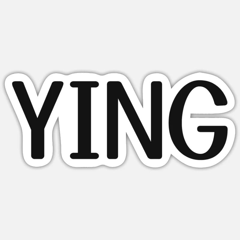 Ying et Yang - Sticker taille S (10 x 10 cm) - blanc mat