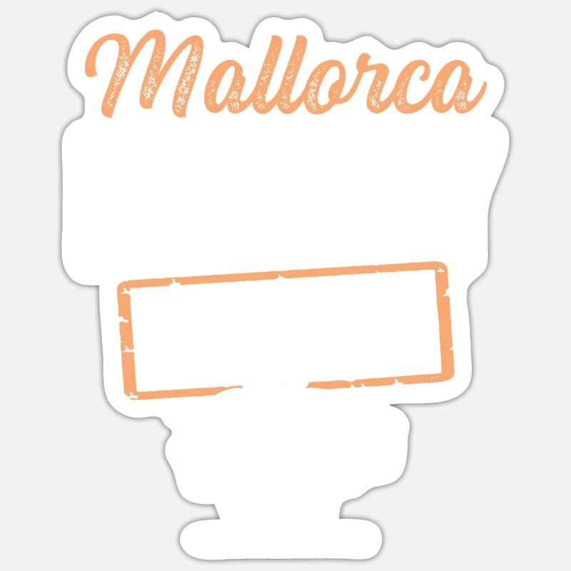 Mallorca Party Crew - Sticker taille S (10 x 10 cm) - blanc mat