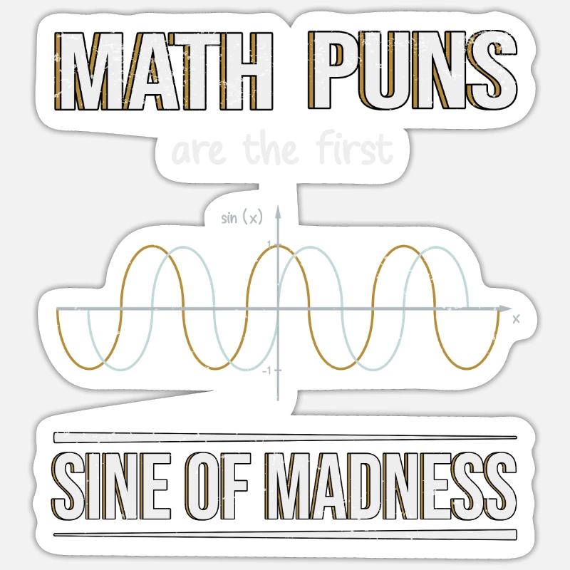 Mathématiques Sinus Algebra Système de coordonnées Graph Sticker taille S (10 x 10 cm)