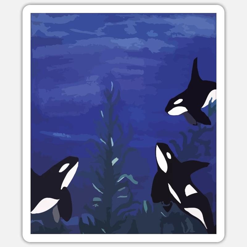 Orcas - Sticker size S (10 x 10 cm) - white matte