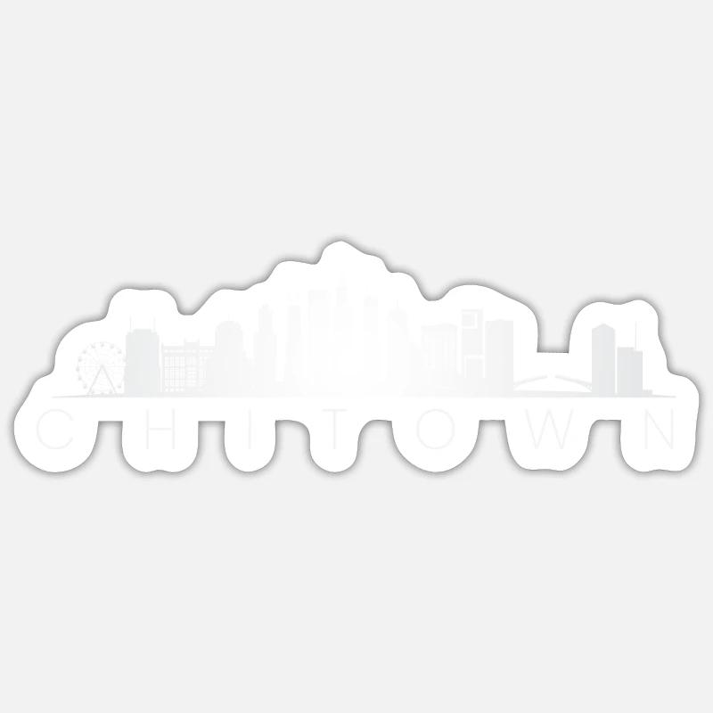 Marchandise Chicago Skyline - Sticker taille S (10 x 10 cm) - blanc mat