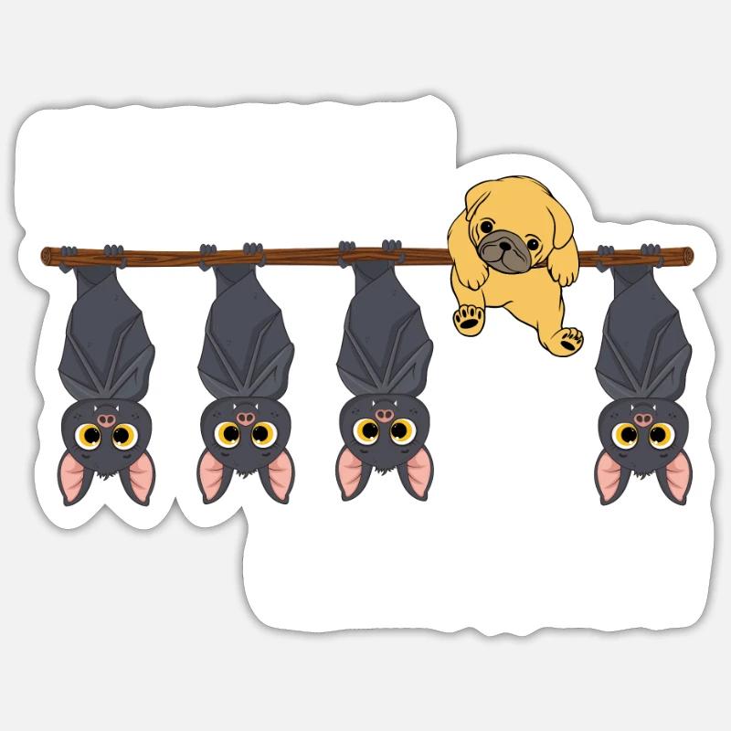 Doux chien chauve-souris Be different Sois différent Sticker taille S (10 x 10 cm)