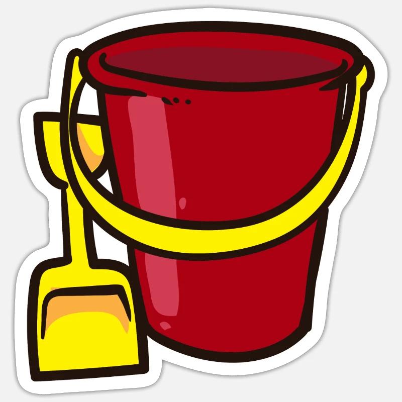 Strand Sand Eimer Sticker Größe S (10 x 10 cm)