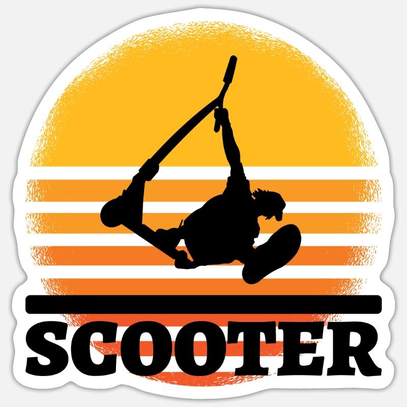 Scooter sunset - Sticker size S (10 x 10 cm) - white matte